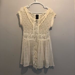 Cream Free people lace top!!